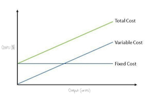 The graph shows the business's Total Costs (TC).