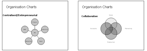 Organizational charts - entrepreneurial and collaborative